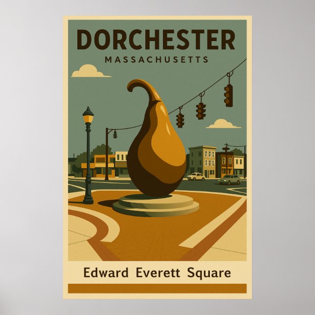 Póster Afiche de viaje de Edward Everett Square (Frente)