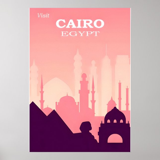 Póster Afiche de viaje de El Cairo (Frente)