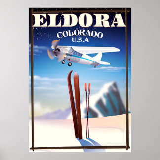 Póster Afiche de viaje de Eldora Colorado.