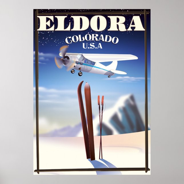 Póster Afiche de viaje de Eldora Colorado. (Frente)