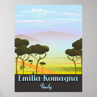 Póster Afiche de viaje de Emilia-Romagna Italia
