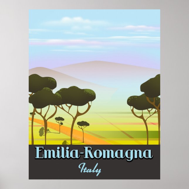 Póster Afiche de viaje de Emilia-Romagna Italia (Frente)