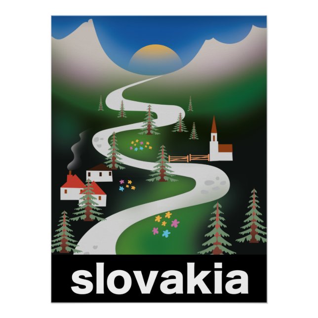 Póster Afiche de viaje de Eslovaquia (Anverso)