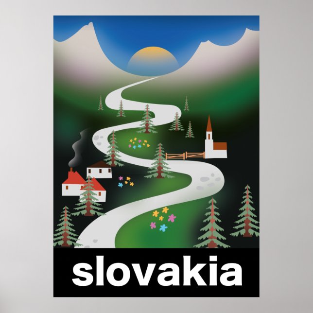 Póster Afiche de viaje de Eslovaquia (Frente)