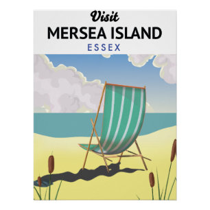 Póster Afiche de viaje de Essex, isla de Mersia