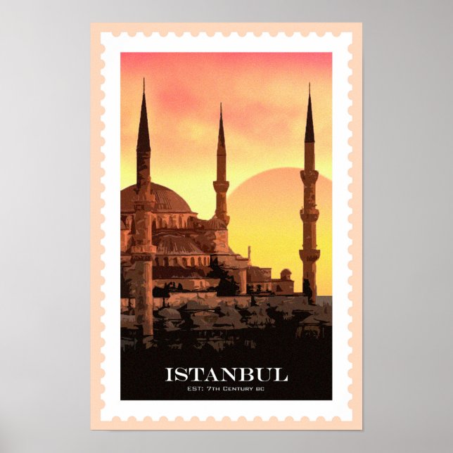 Póster Afiche de viaje de Estambul (Frente)