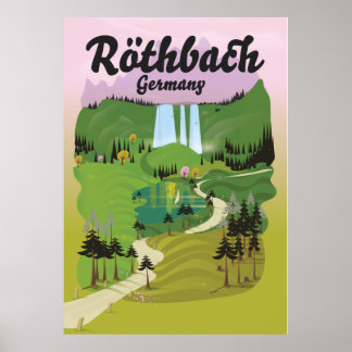 Póster Afiche de viaje de estilo vintage de Röthbach Alem