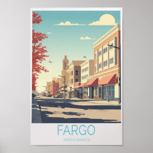 Póster Afiche de viaje de Fargo City North Dakota