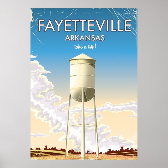 Póster Afiche de viaje de Fayetteville Arkansas (Frente)