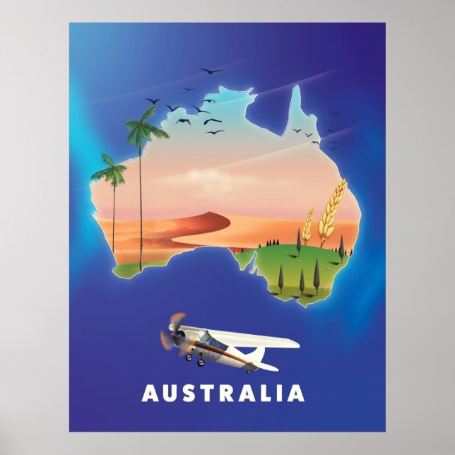 Póster Afiche de viaje de feriado de Australia (Frente)
