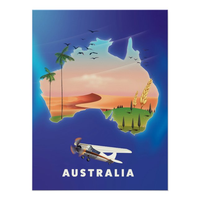 Póster Afiche de viaje de feriado de Australia (Anverso)