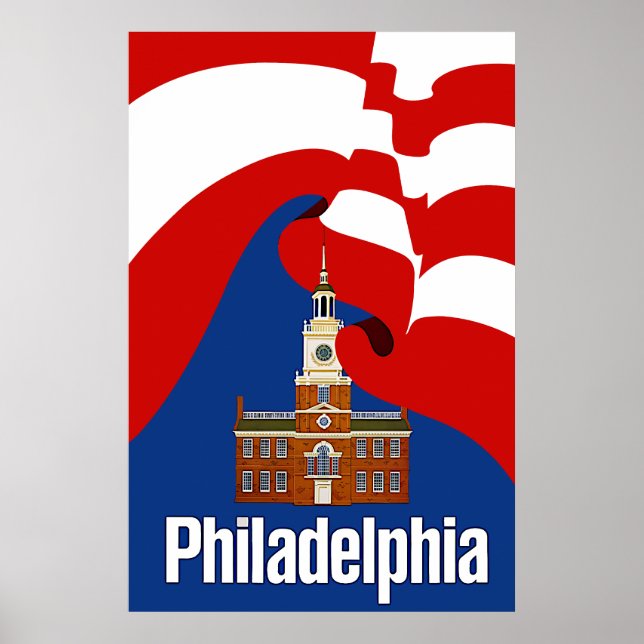 Póster Afiche de viaje de Filadelfia (Frente)