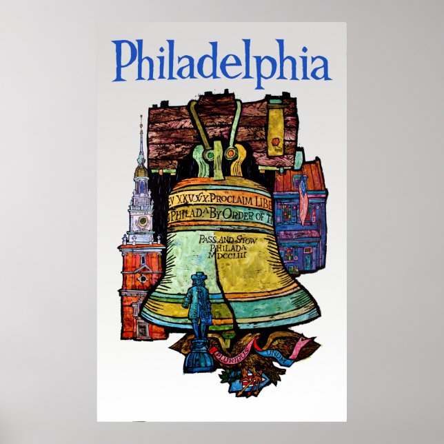 Póster Afiche de viaje de Filadelfia (Frente)