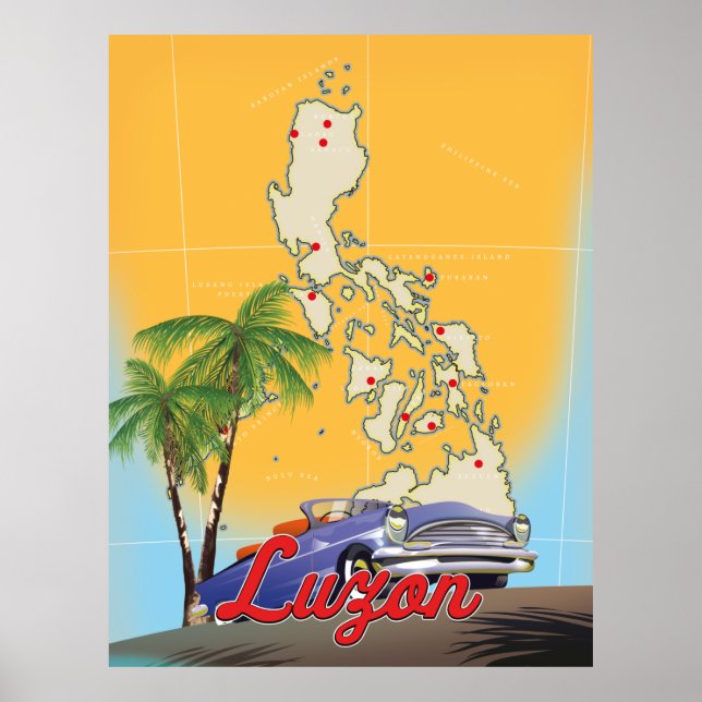 Póster Afiche de viaje de Filipinas en Luzón (Frente)