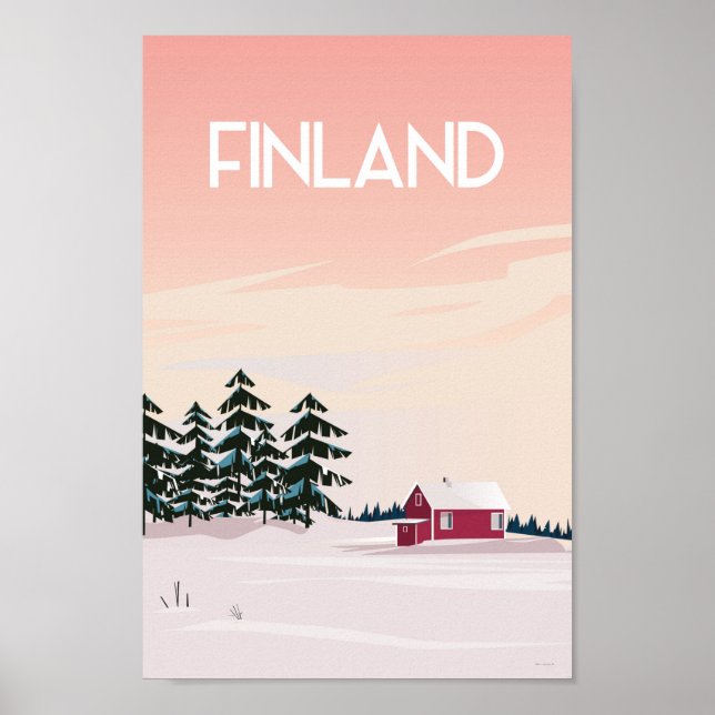 Póster Afiche de viaje de Finlandia (Frente)