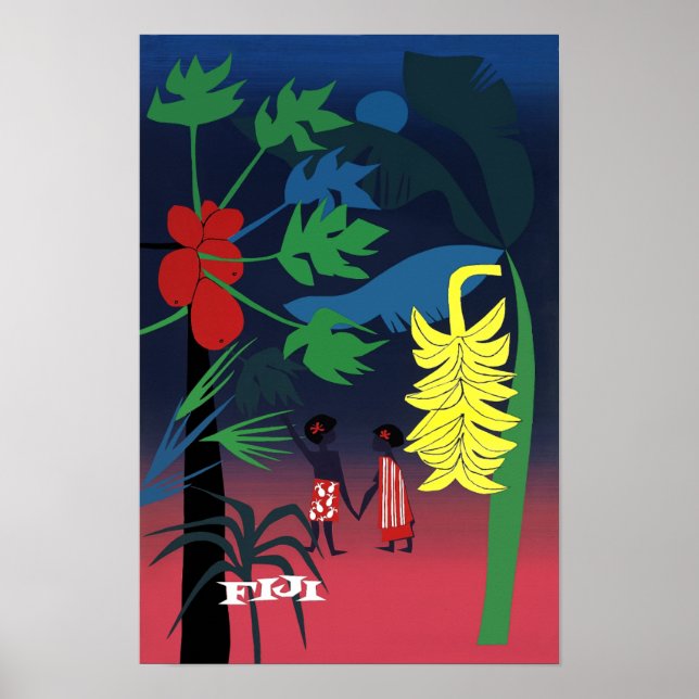 Póster Afiche de viaje de Fiyi (Frente)