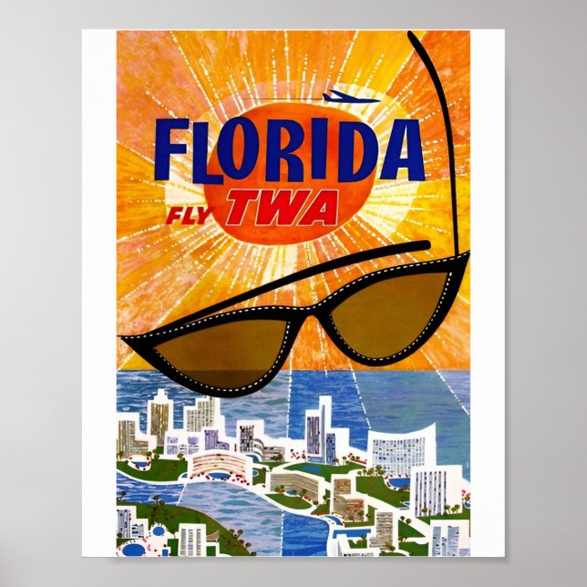 Póster Afiche de viaje de Florida (Frente)
