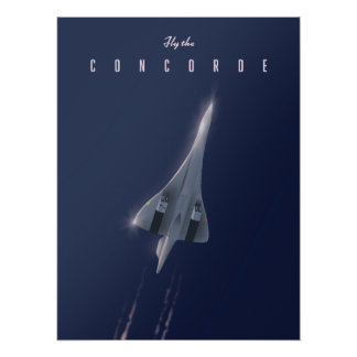 Póster Afiche de viaje de Fly The Concorde