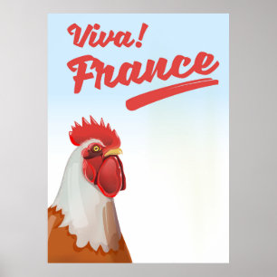 Póster Afiche de viaje de France Rooster
