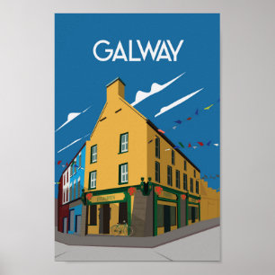 Póster Afiche de viaje de Galway, Irlanda