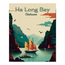 Afiche de viaje de Ha Long Bay Vietnam