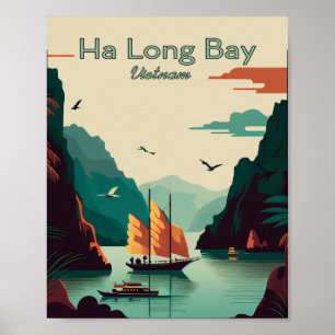 Póster Afiche de viaje de Ha Long Bay Vietnam