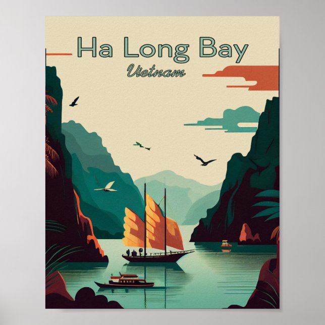 Póster Afiche de viaje de Ha Long Bay Vietnam (Frente)