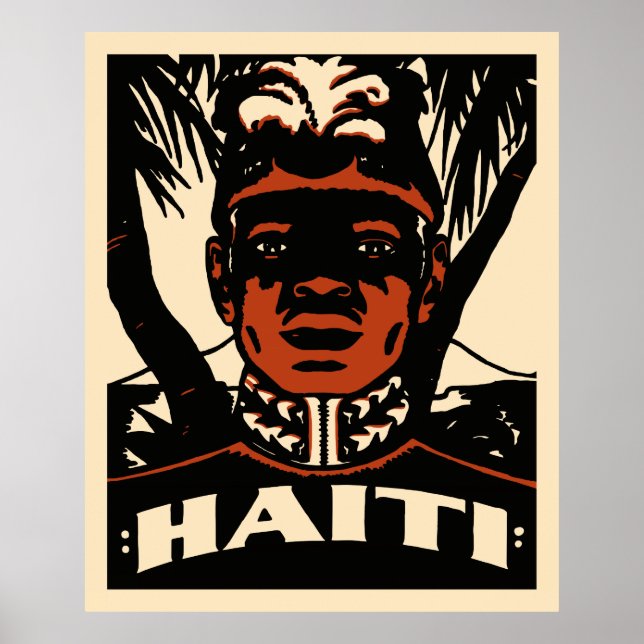 Póster Afiche de viaje de Haití vintage (Frente)