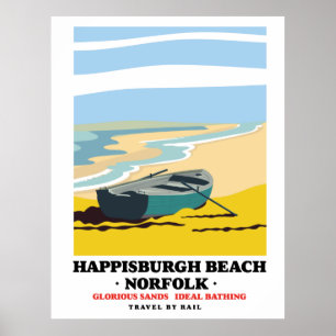 Póster Afiche de viaje de Happisburgh Beach Norfolk