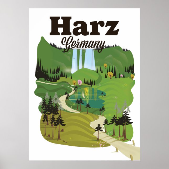 Póster Afiche de viaje de Harz Germany (Frente)