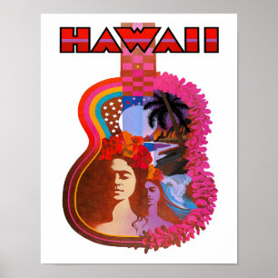 Póster Afiche de viaje de Hawái