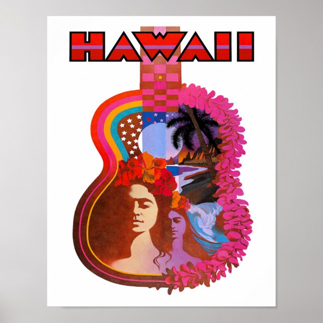Póster Afiche de viaje de Hawái (Frente)
