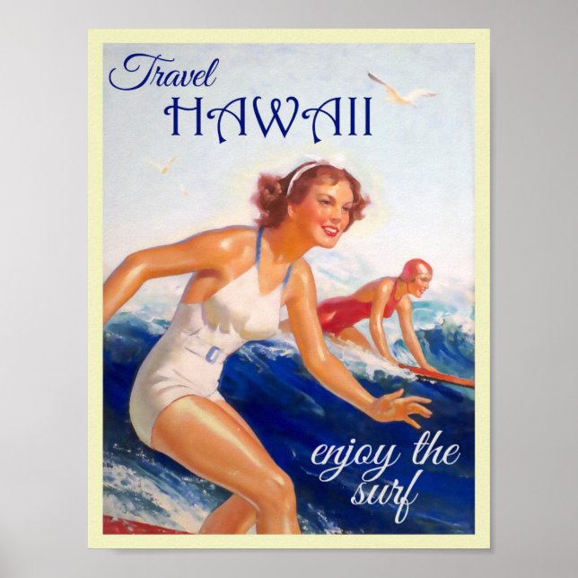 Póster Afiche de Viaje de Hawái (Frente)