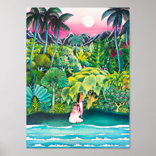 Póster Afiche de Viaje de Hawái