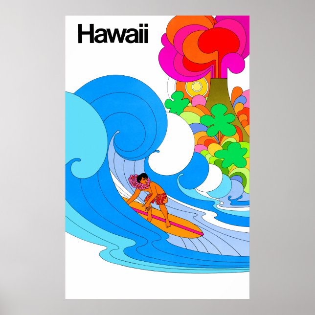 Póster Afiche de viaje de Hawái (Frente)