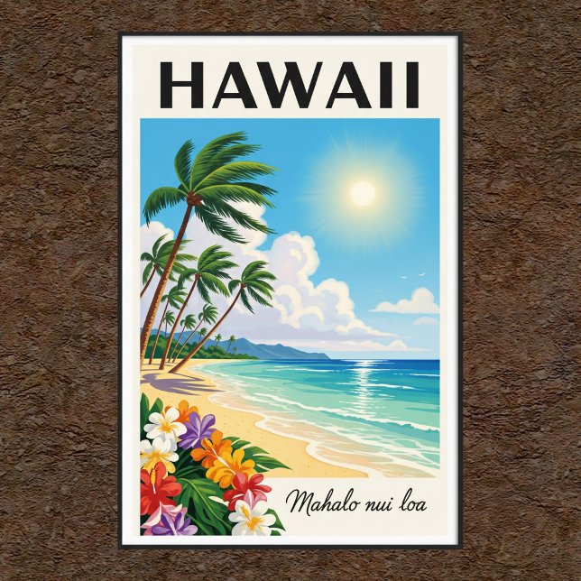 Póster Afiche de viaje de Hawái de los años 60 (Subido por el creador)