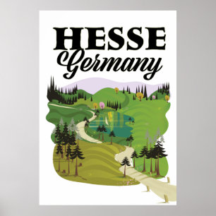 Póster Afiche de viaje de Hesse Alemania