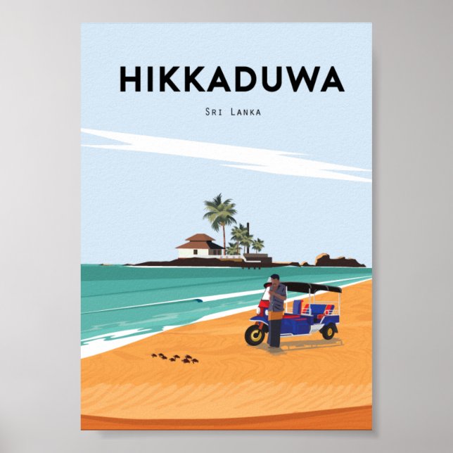 Póster Afiche de viaje de Hikkaduwa en Sri lanka (Frente)