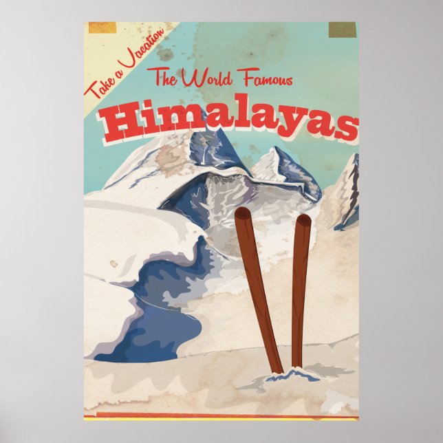Póster Afiche de viaje de Himalayas (Frente)