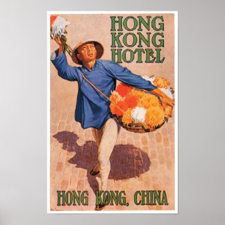 Póster Afiche de viaje de hotel de Hong Kong