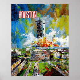 Póster Afiche de viaje de Houston, Texas