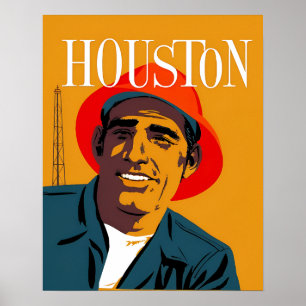Póster Afiche de viaje de Houston, Texas
