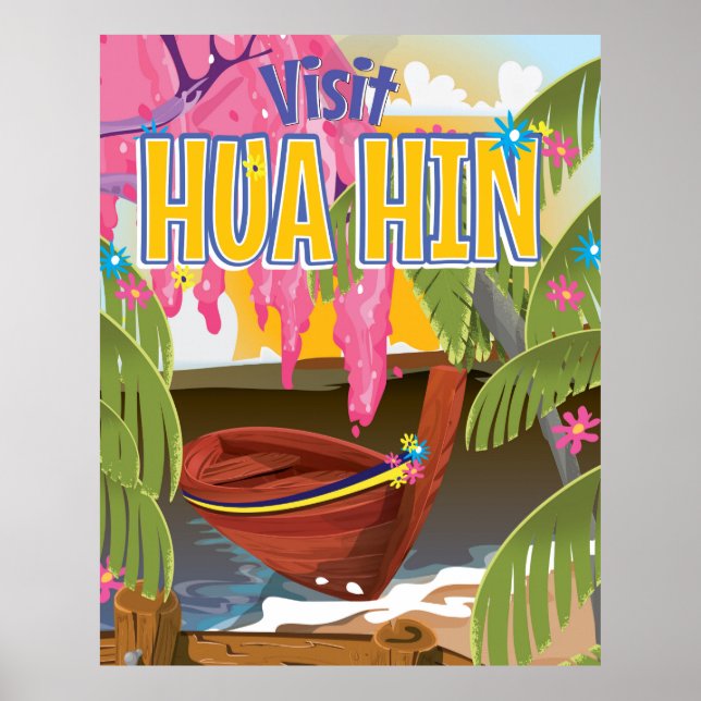 Póster Afiche de viaje de Hua Hin Tailandia (Frente)