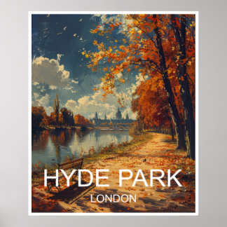 Póster Afiche de viaje de Hyde Park de Londres