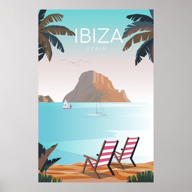 Póster Afiche de viaje de Ibiza (Frente)