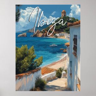 Póster Afiche de viaje de Ibiza España - Estilo de época