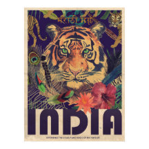 Afiche de viaje de India vintage