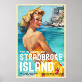 Póster Afiche de viaje de isla de Stradbreak de estilo vi