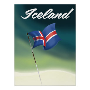 Póster Afiche de viaje de Islandia