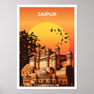 Póster Afiche de viaje de Jaipur India